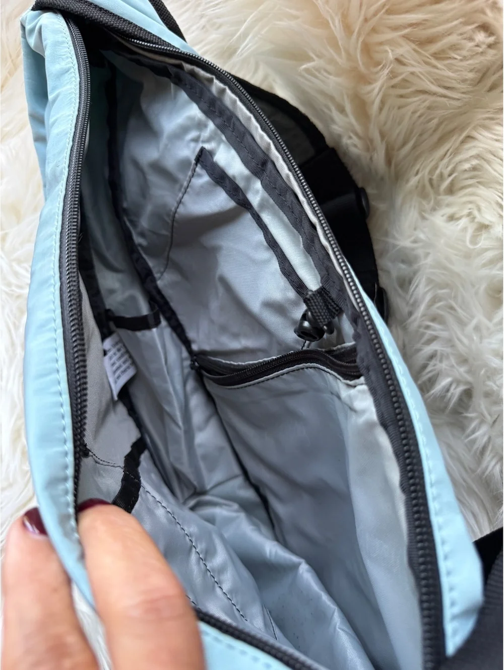 L.L.Bean Light Blue Crossbody Sling Bag with Adjustable Strap